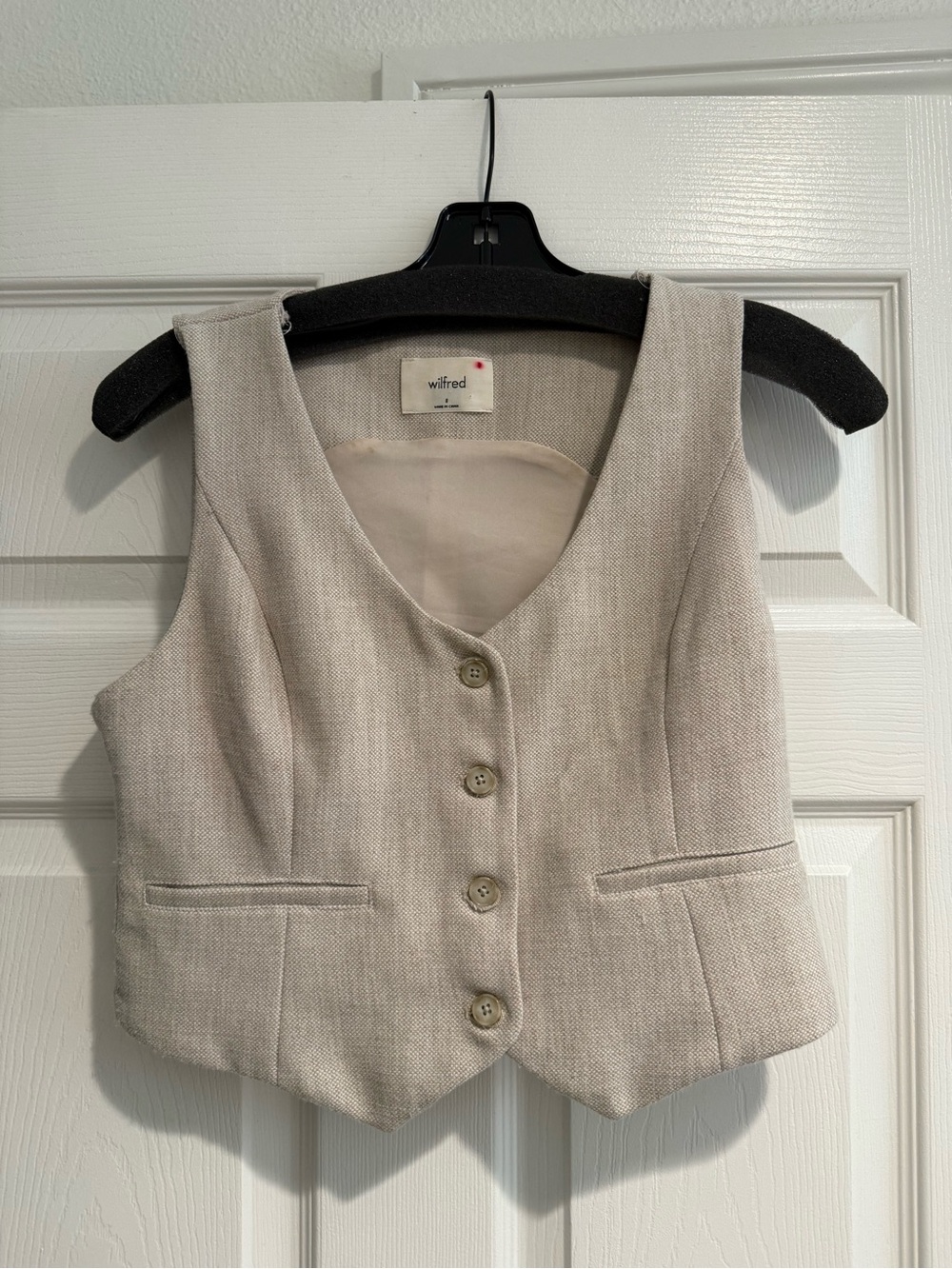 Wilfred Beige Tailored Vest with Cream Lining